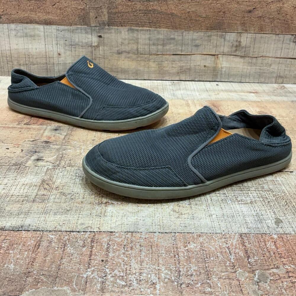OluKai Nohea Mesh Shoes Mens Size 10 43 Gray Slip On Casual Comfort Loafer